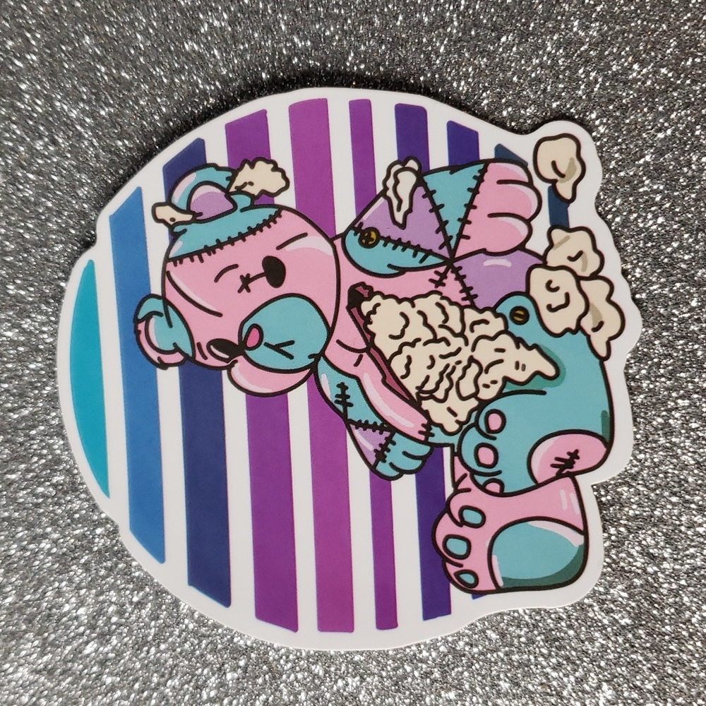 Art GOTHIC PASTEL waterproof sticker teddy bear
